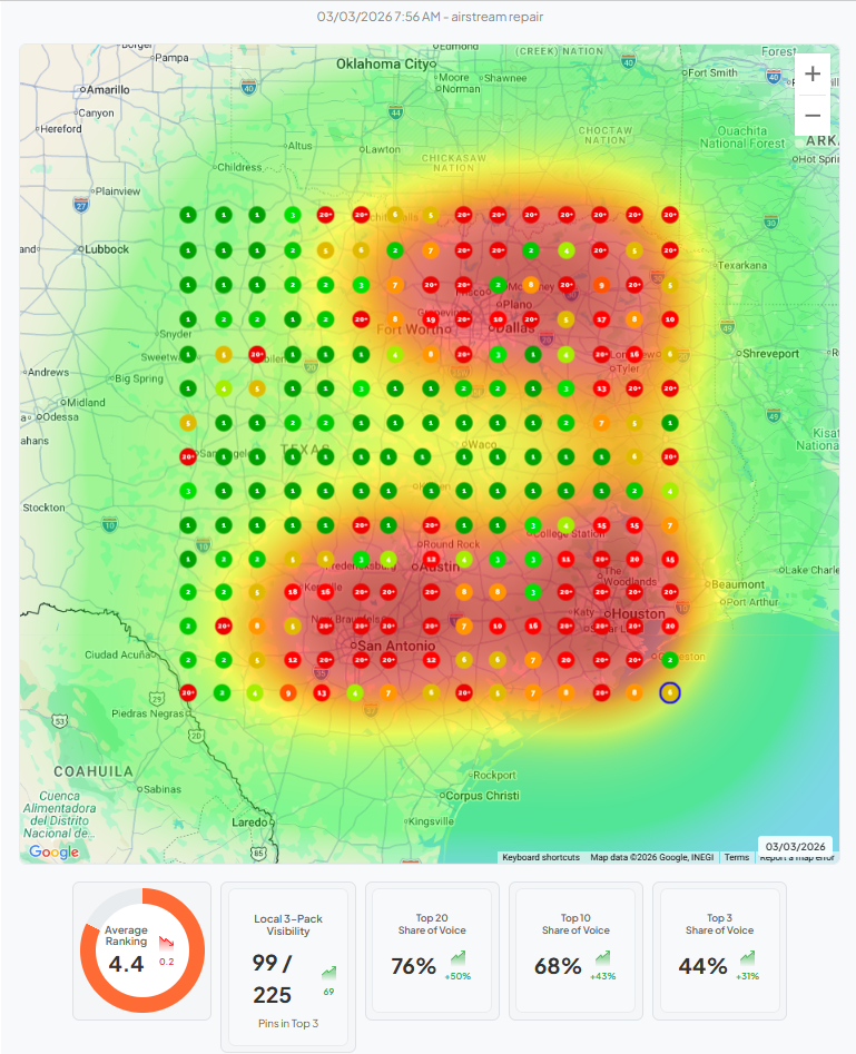 After RemodelRankers Better Calls Service. Client ranks in huge swaths across the state and surpasses last year's revenue in the first 4 months.